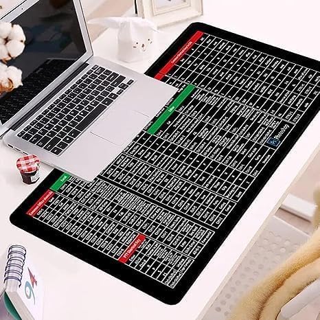 Quick Key Super Large Anti-Slip Keyboard Pad - with Office Software Shortcuts Pattern, Excel Shortcut Mouse Pad Non-Slip